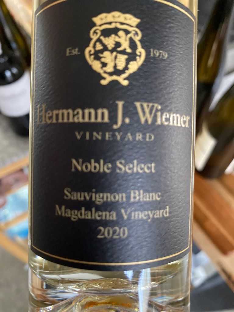 2020 Hermann J. Wiemer Sauvignon Blanc Noble Select Magdalena Vineyard ...