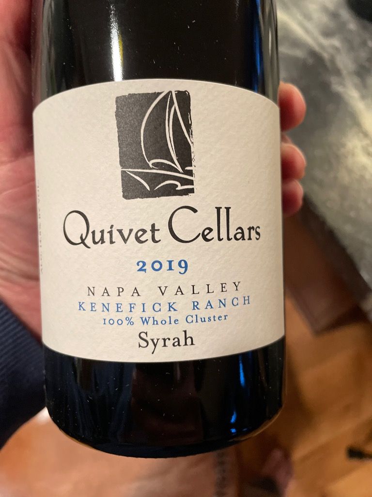 2020 Quivet Cellars Syrah Whole Cluster Kenefick Ranch, USA, California ...