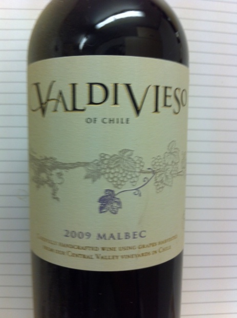 2009 Viña Valdivieso Malbec, Chile, Curico Valley, Lontué Valley