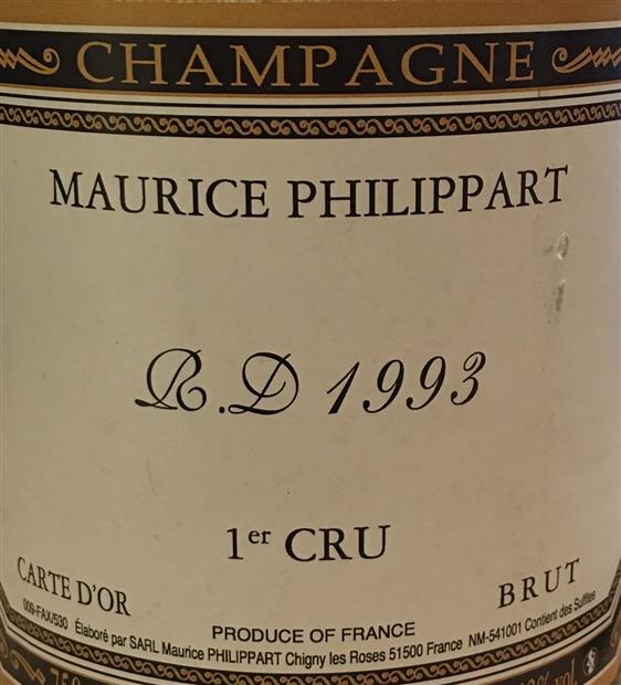 1993 Maurice Philippart Champagne Carte D Or Rd France Champagne Cellartracker