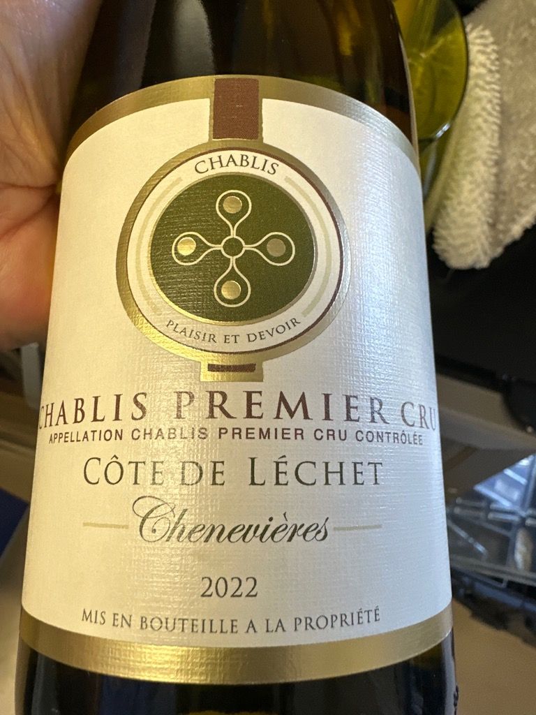 2022 Domaine des Chenevières Chablis 1er Cru Côte de Léchet, France