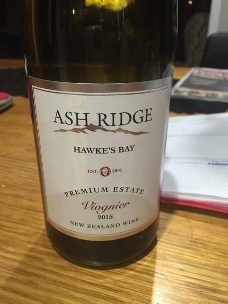 2015 Ash Ridge Viognier Premium Estate, New Zealand, North Island ...