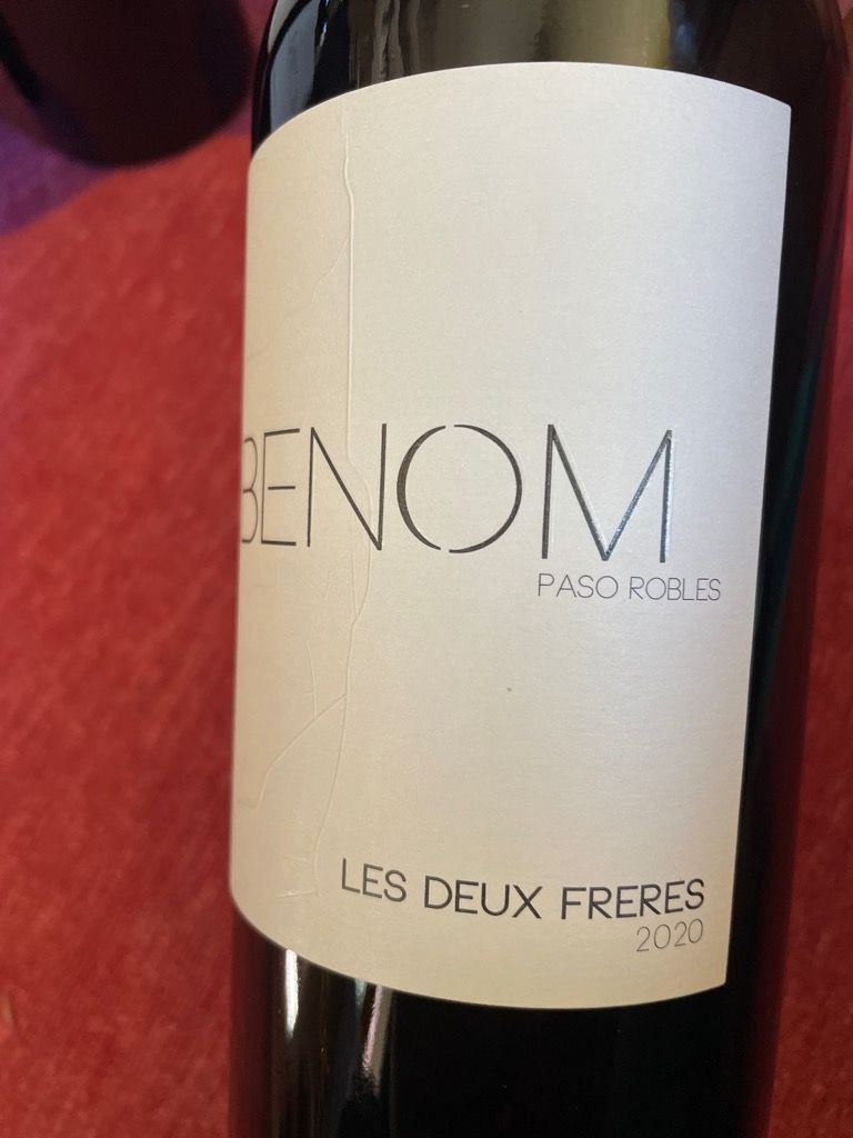2020 Benom Wines Les Deux Frères, USA, California, Central Coast, Paso ...