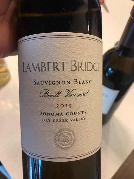 2019 Lambert Bridge Sauvignon Blanc Bevill Vineyard Dry Creek Valley ...