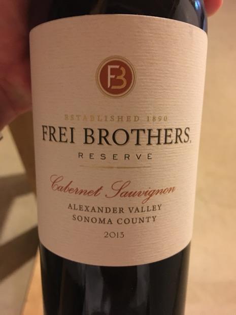 2015 Frei Brothers Cabernet Sauvignon Reserve Usa California Sonoma County Alexander Valley Cellartracker