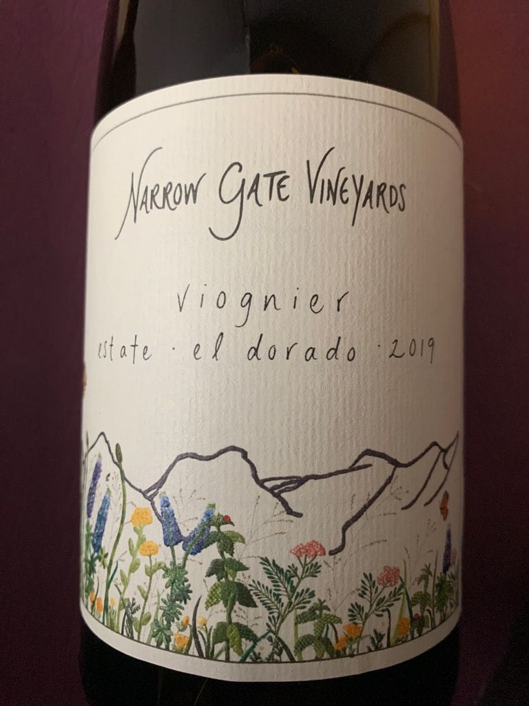 2019 Narrow Gate Vineyards Viognier, USA, California, Sierra Foothills