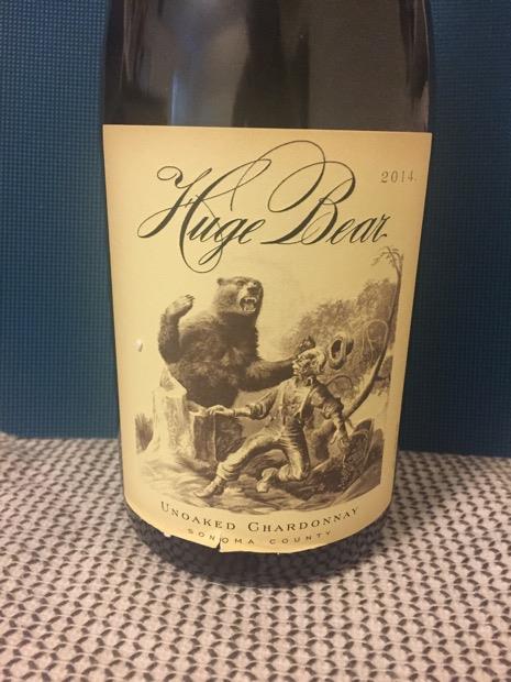 2014 Huge Bear Unoaked Chardonnay, USA, California, Sonoma County ...