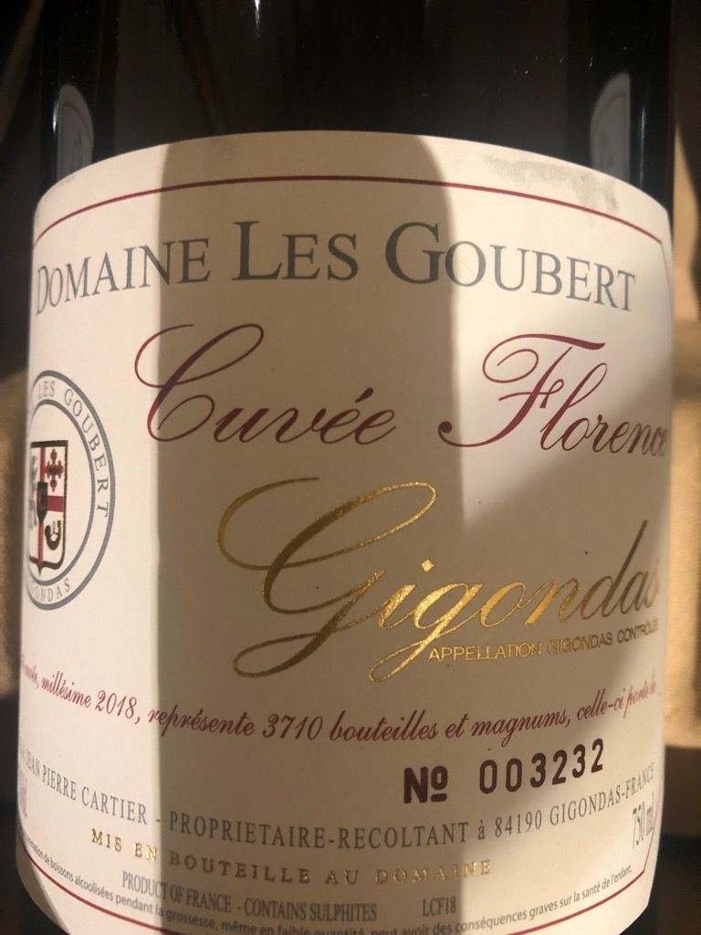 2020 Domaine les Goubert Gigondas Cuvée Florence, France, Rhône