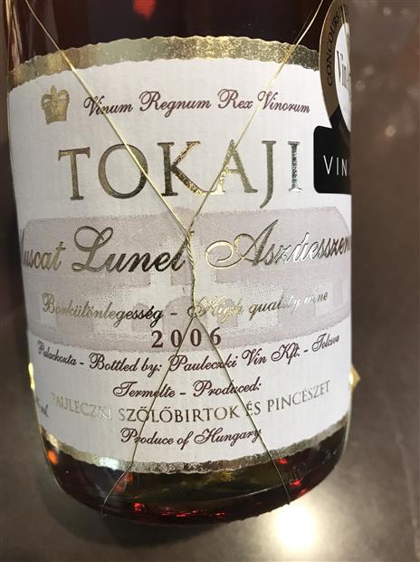 2000 Pauleczki Szölobirtok Tokaji Muscat Lunel Aszúesszencia