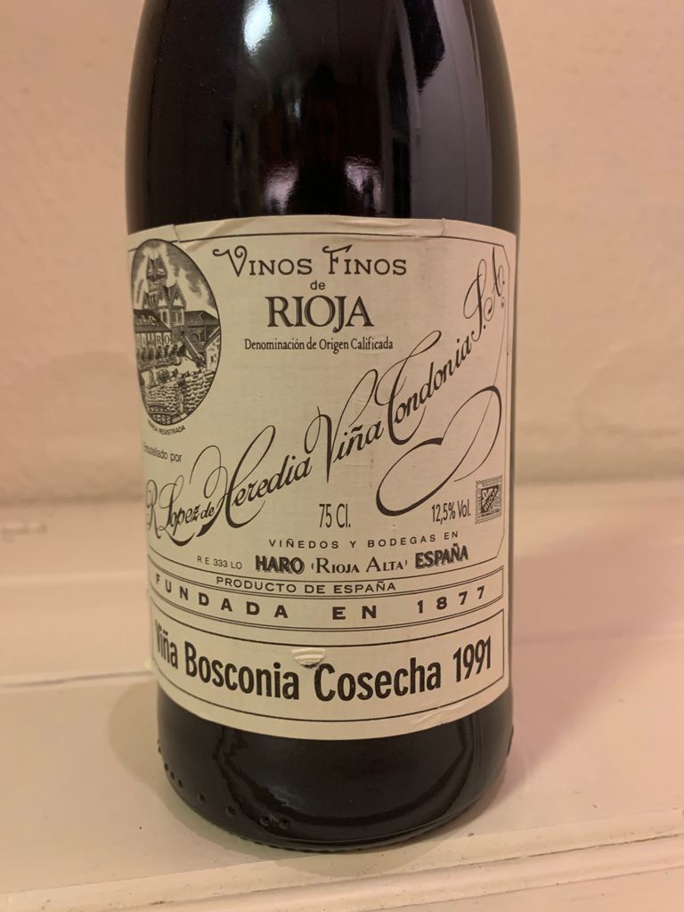 1991 R. López de Heredia Rioja Gran Reserva Viña Bosconia