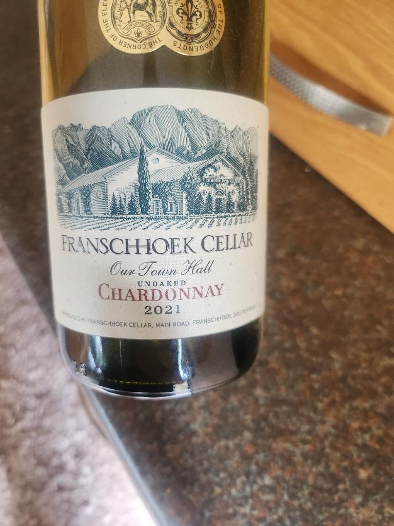 2021 Franschhoek Cellar Chardonnay Our Town Hall, South Africa, Coastal