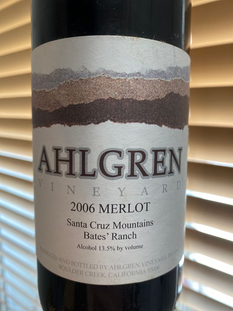 2006 Ahlgren Merlot Bates Ranch, USA, California, Santa Cruz Mountains ...