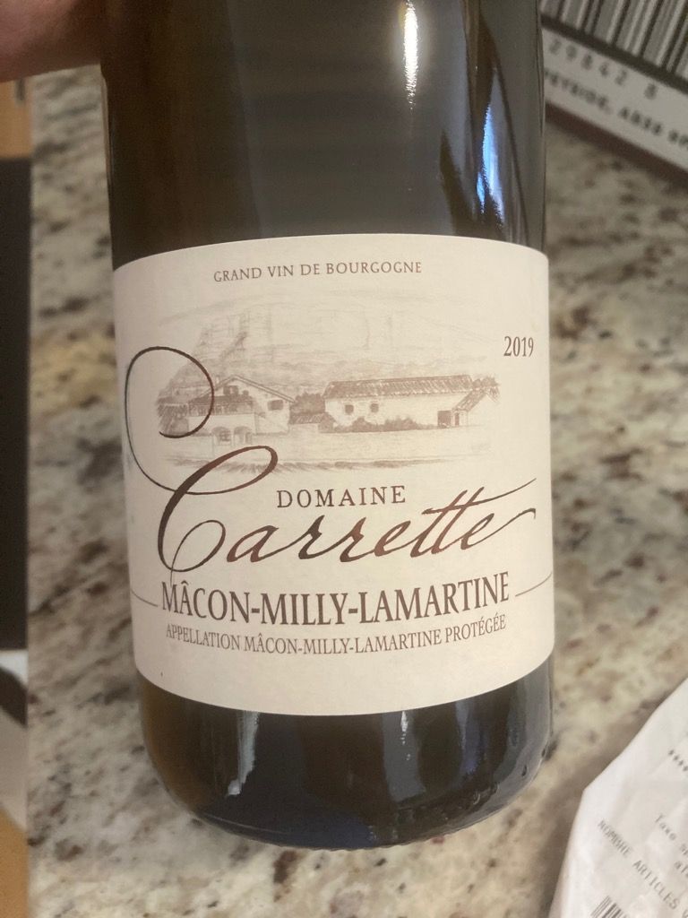 2018 Domaine Carrette MâconMillyLamartine, France, Burgundy