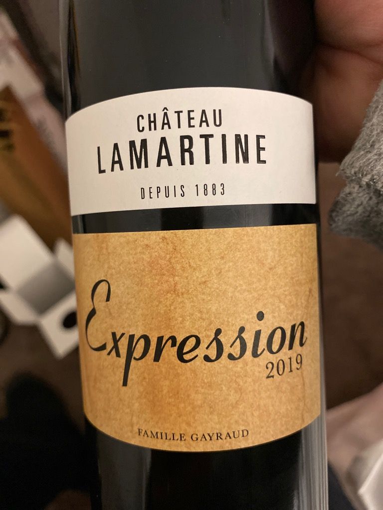 2019 Château Lamartine Cahors Expression, France, Southwest France