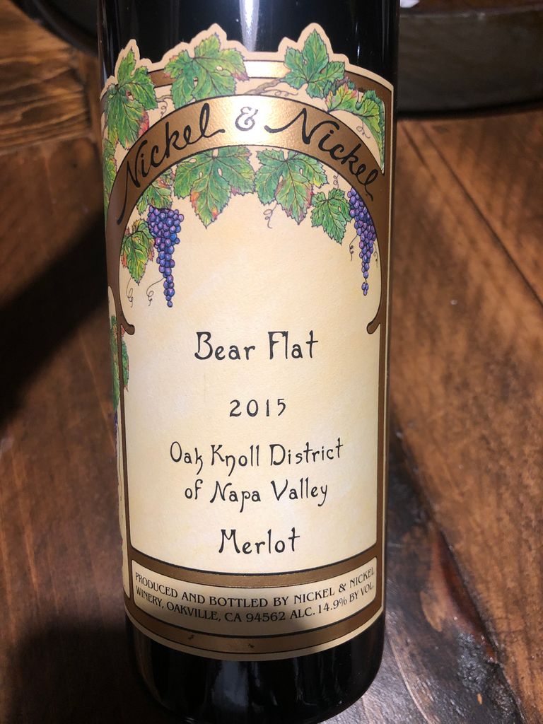 2015 Nickel & Nickel Merlot Bear Flat Oak Knoll District, USA