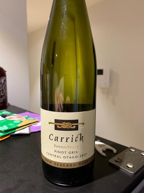 2017 Carrick Pinot Gris, New Zealand, South Island, Otago, Bannockburn ...