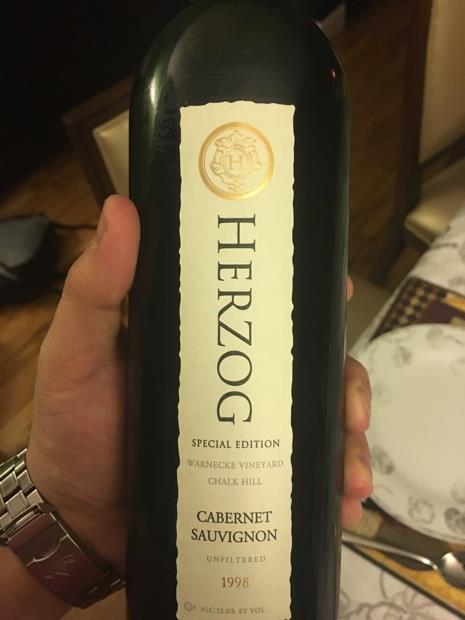 1998 Herzog Cabernet Sauvignon Special Edition Warnecke Vineyard Chalk ...
