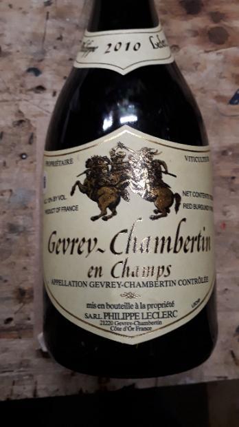 2010 Philippe Leclerc Gevrey-Chambertin en Champs - CellarTracker