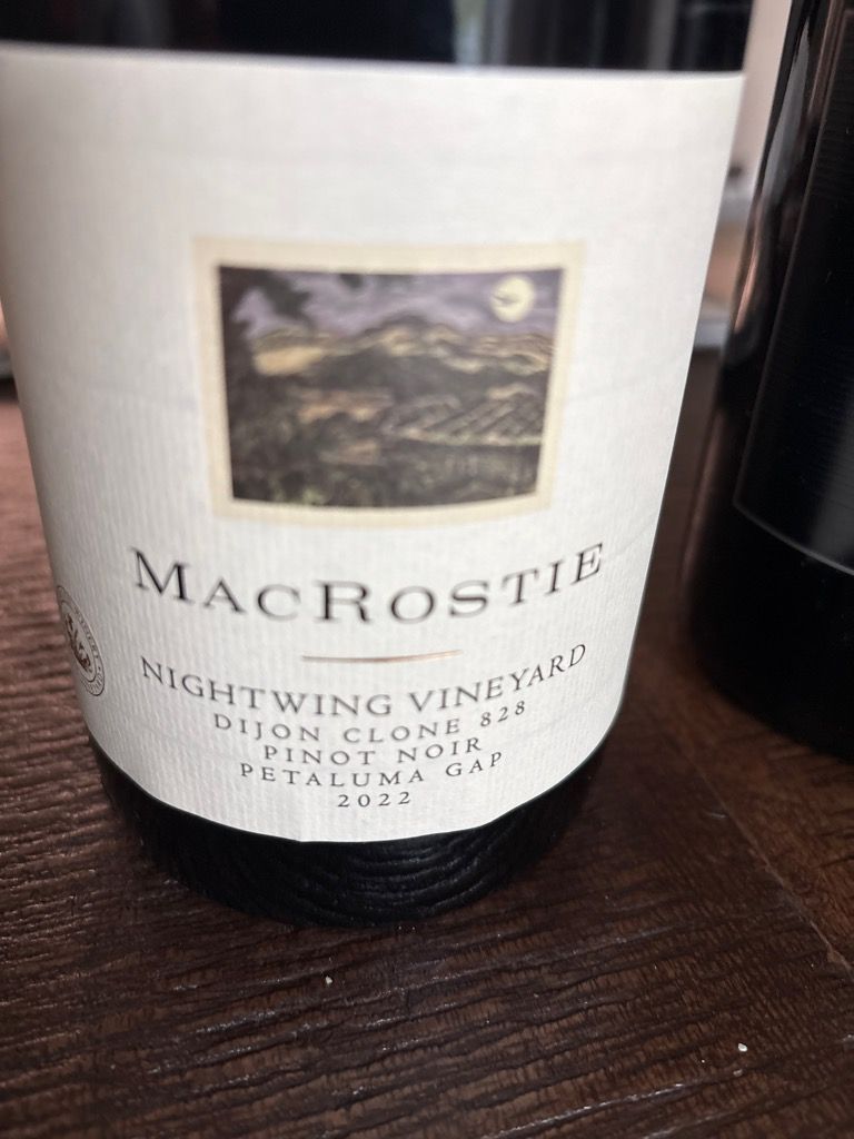2022 MacRostie Pinot Noir Clone 828 Single Barrel Nightwing