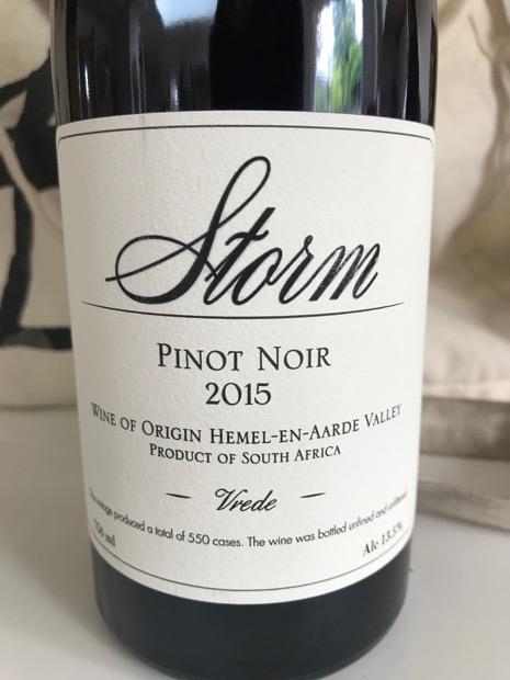 2015 Storm Wines (South Africa) Pinot Noir Vrede - CellarTracker