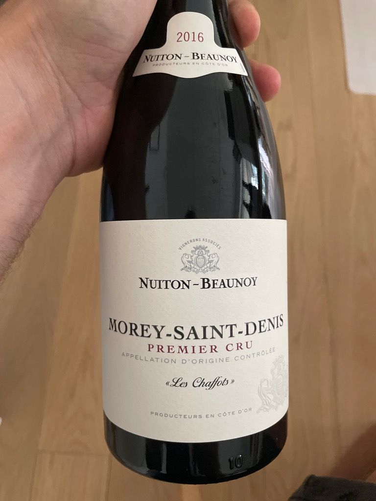 2016 Nuiton-Beaunoy Morey St. Denis 1er Cru Les Chaffots, France ...