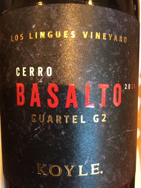 2019 Viña Koyle Cerro Basalto Cuartel G2 Los Lingues