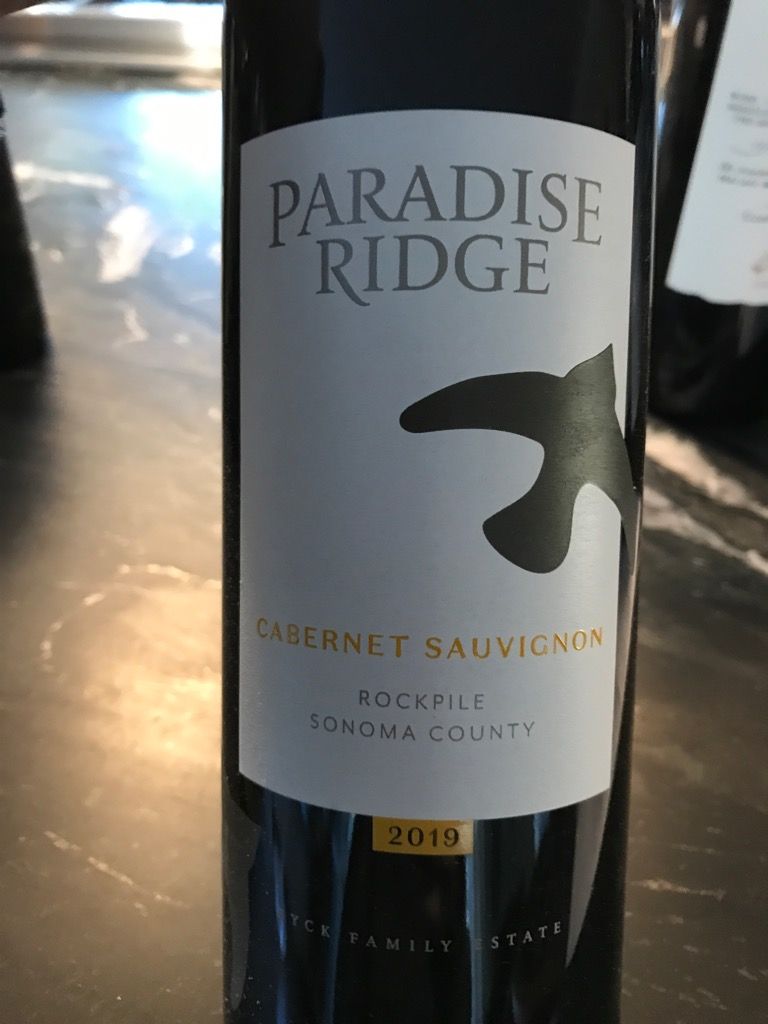 2019 Paradise Ridge Cabernet Sauvignon Rockpile Vineyard