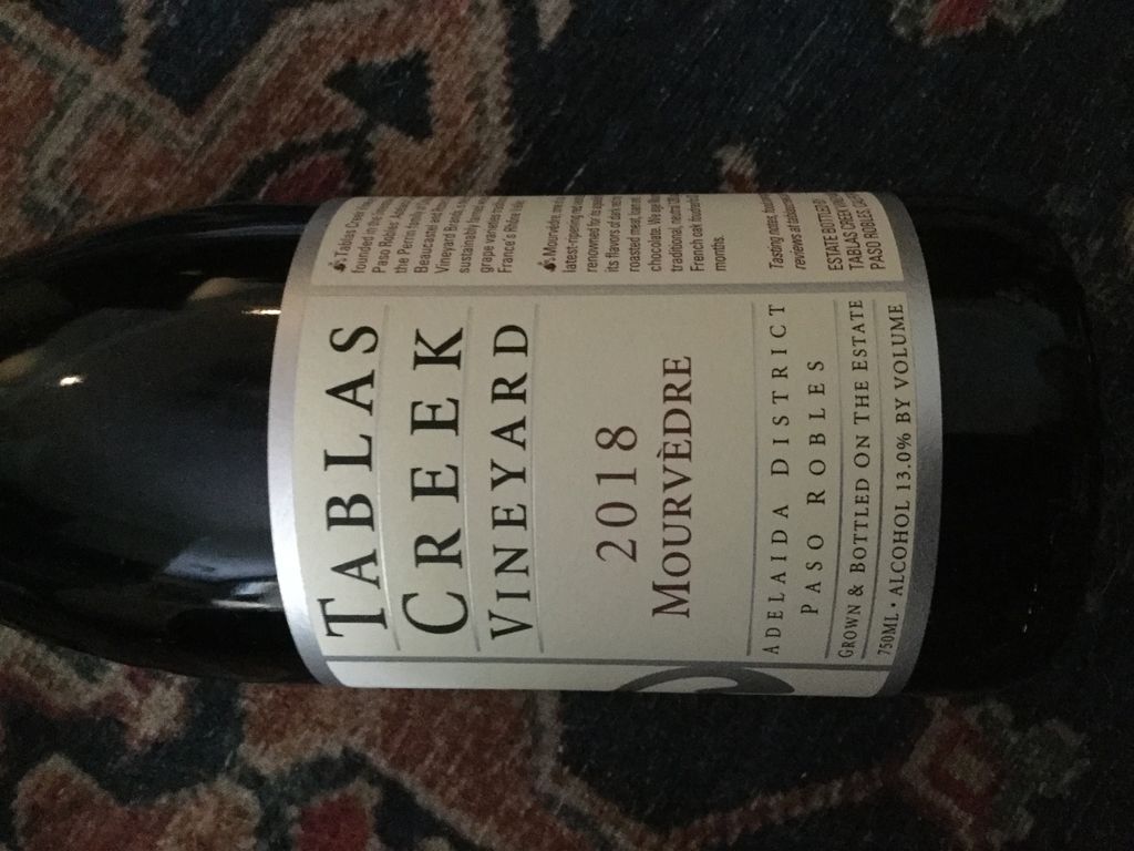2018 Tablas Creek Mourvèdre, USA, California, Central Coast, Paso