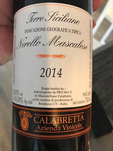 2014 Calabretta Nerello Mascalese Sicilia Vigne Vecchie