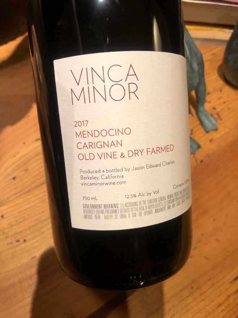 2017 Vinca Minor Carignan Old Vines, USA, California, North Coast