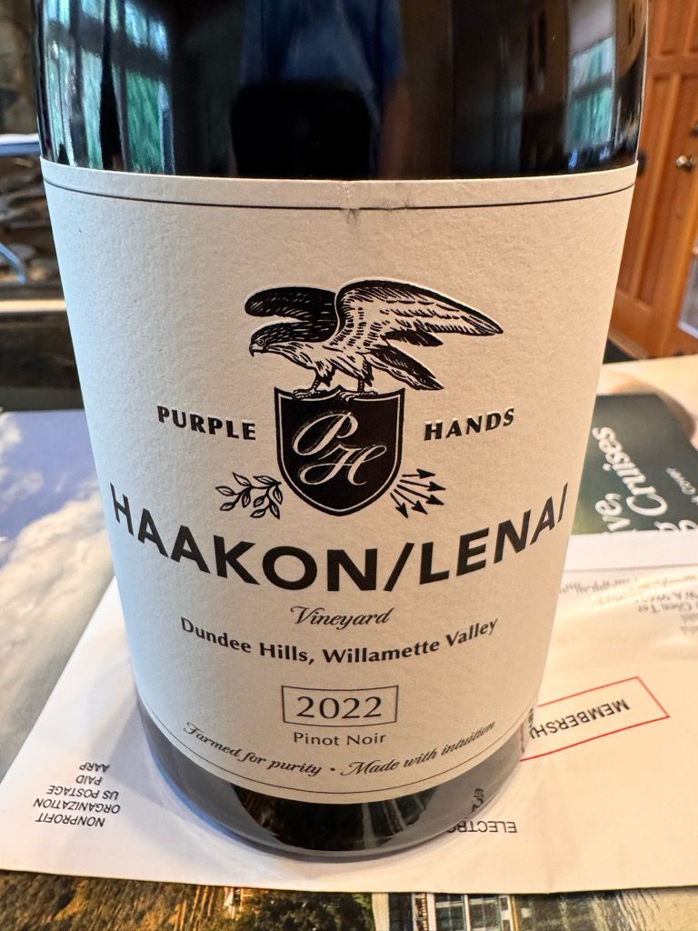 2022 Purple Hands Pinot Noir Haakon Lenai - CellarTracker