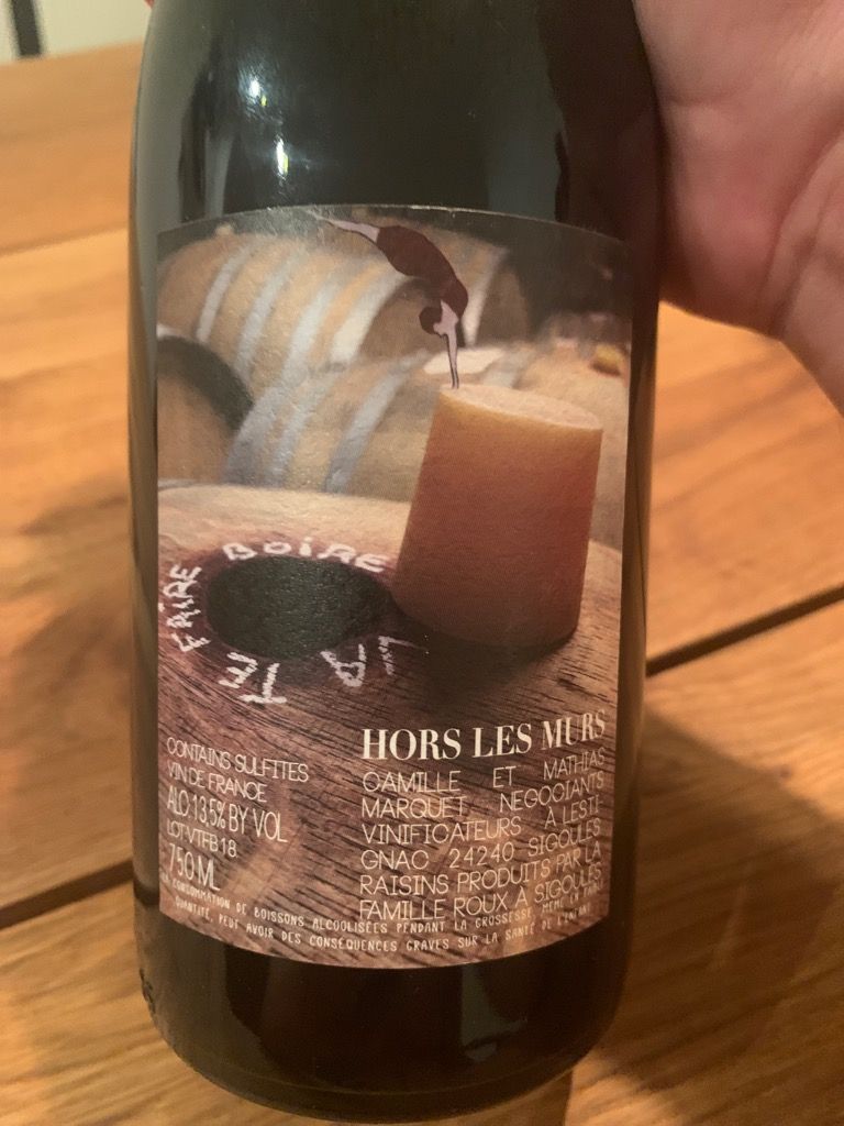 2018 Château Lestignac Hors les Murs Va Te Faire Boire La Roche de Mûrs, France, Vin de France