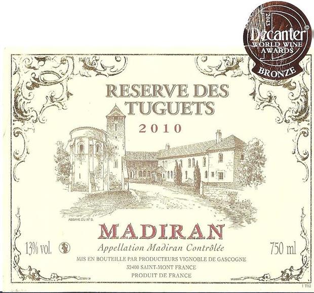 2010 Vignobles de Gascogne Madiran Reserve des Tuguets, France ...