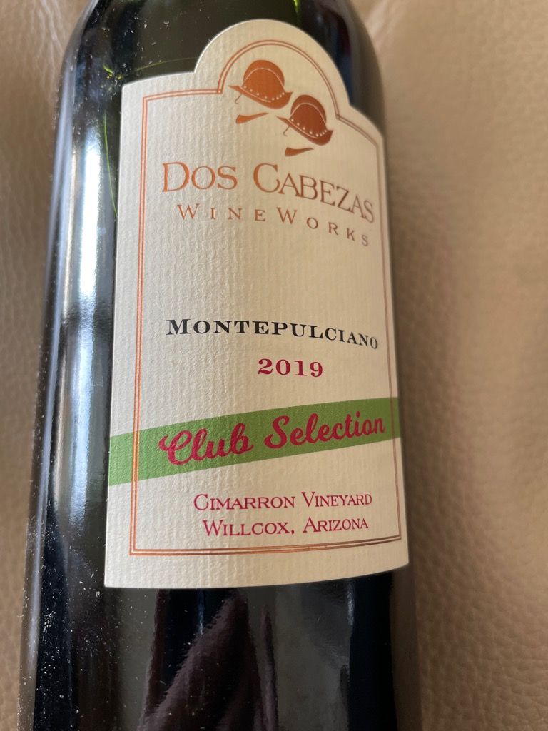 2019 Dos Cabezas Wine Works Montepulciano Club Selection Cimarron, USA, Arizona CellarTracker