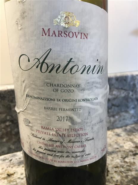 2017 Marsovin Chardonnay Malta DOK Malta CellarTracker