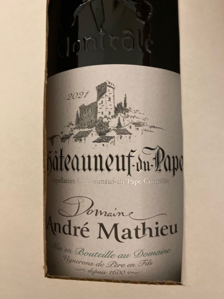 2021 Domaine André Mathieu Châteauneuf-du-Pape Blanc, France, Rhône ...