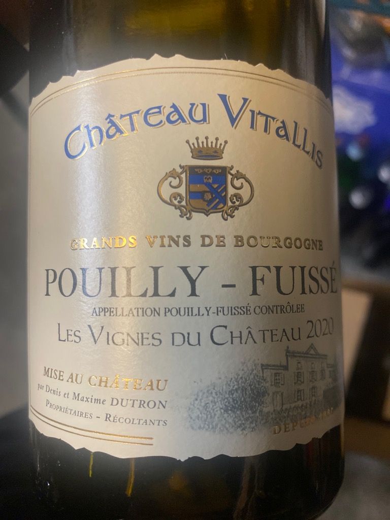 2021 Château Vitallis PouillyFuissé, France, Burgundy, Mâconnais