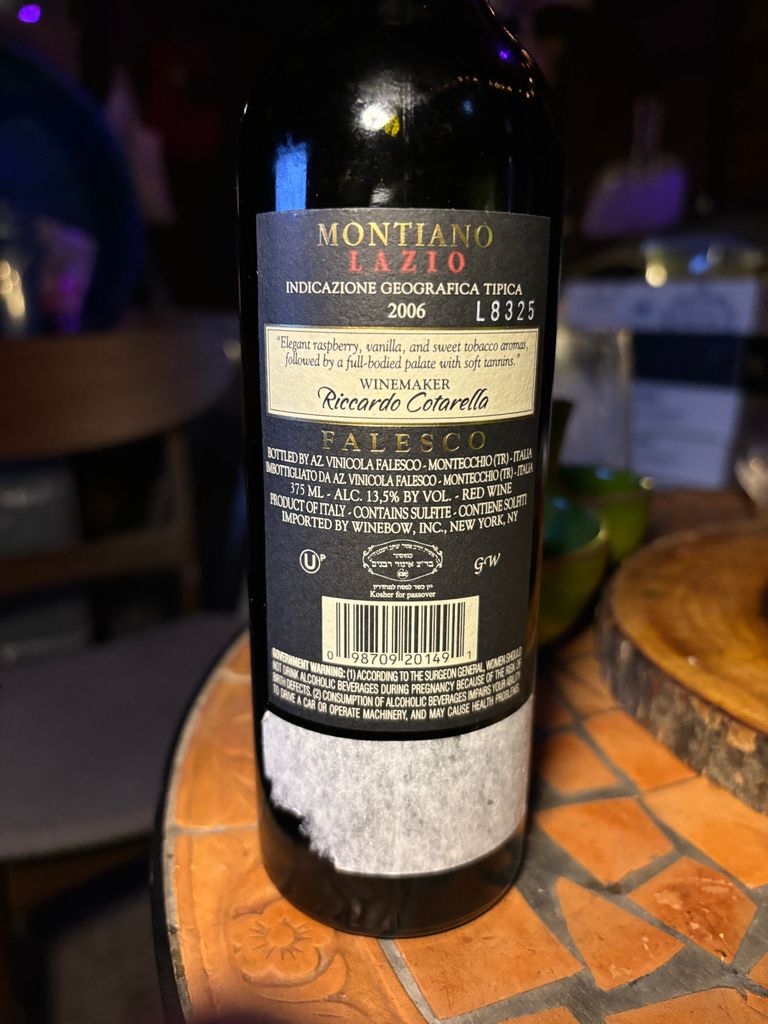 2008 Falesco Lazio Montiano Kosher - CellarTracker, image size:768x1024