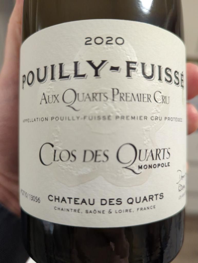 2022 Château des Quarts Pouilly-Fuissé Clos de Quarts Aux Quarts ...