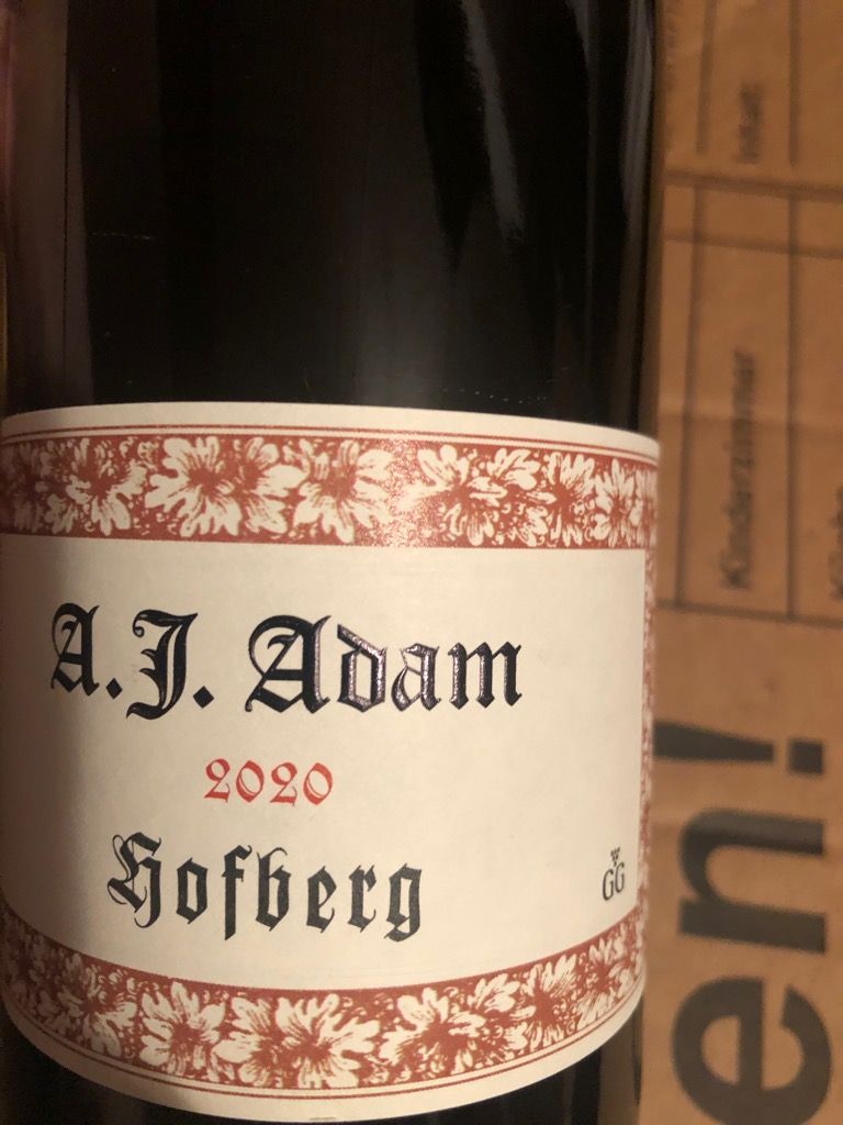 2022 Aj Adam Hofberg Riesling Großes Gewächs Germany Mosel Saar Ruwer Cellartracker 5372