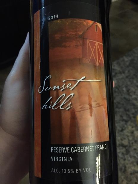 2014 Sunset Hills Vineyard Cabernet Franc Reserve, USA, Virginia ...