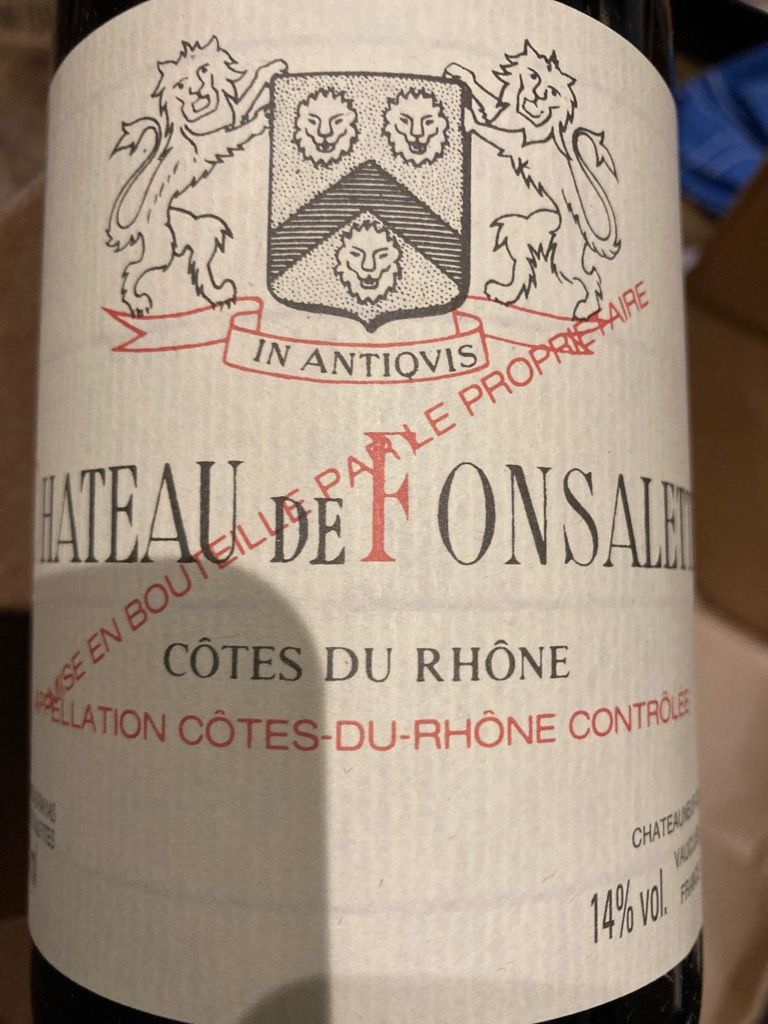 2005 Château Rayas Côtes du Rhône Château de Fonsalette