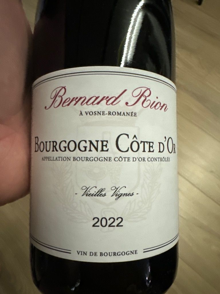 2023 Bernard Rion Bourgogne Côte d'Or Vieilles Vignes - CellarTracker