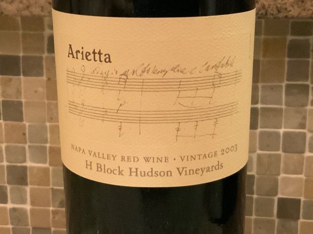 2003 Arietta Red Wine H Block Hudson Vineyards - CellarTracker