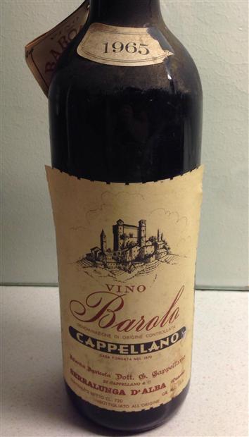1965 Cappellano Barolo - CellarTracker