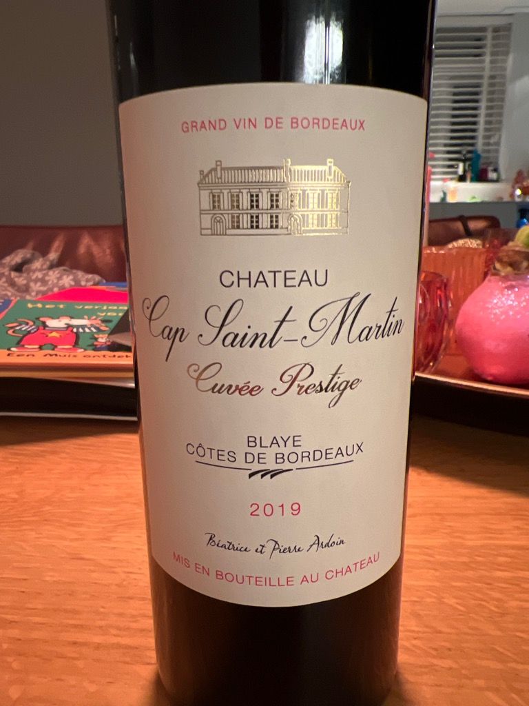 2019 Château Cap Saint-martin Prestige, France, Bordeaux, Blaye Côtes 