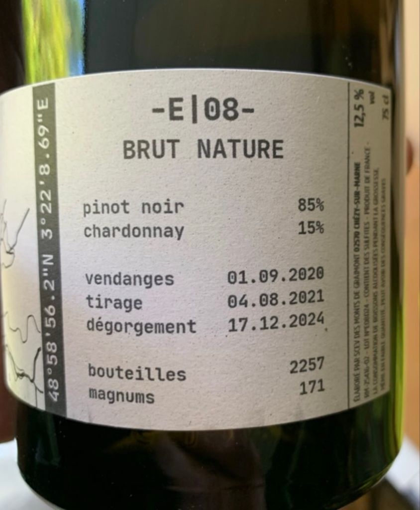 2020 Tom Gauditiabois Champagne Exploration E08 Brut Nature