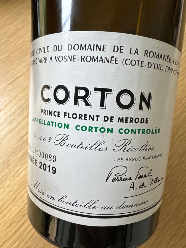 2019 Domaine de la Romanée-Conti Corton Domaine Prince Florent de
