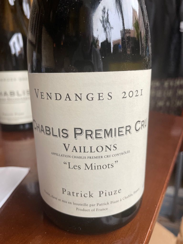 2021 Patrick Piuze Chablis 1er Cru Vaillons Les Minots, France ...