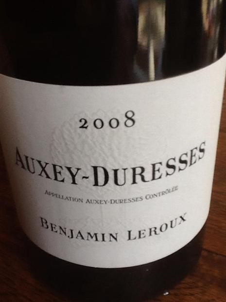 2008 Benjamin Leroux Auxey-Duresses Blanc - CellarTracker